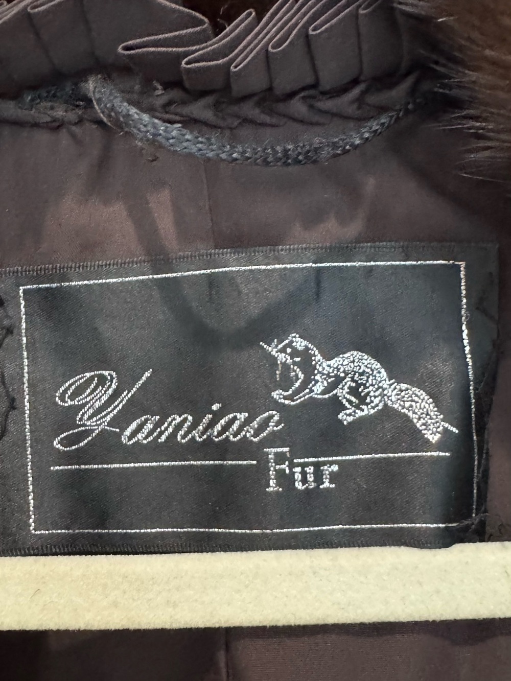 GENUINE MINK Fur Brown funnel neck coat in brown - Picture 10 of 12